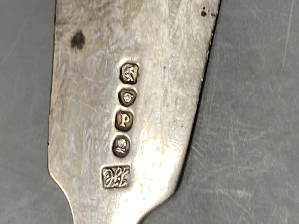Six pairs of George V mother of pearl handled silver fruit eaters, Sheffield, 1933, etc.